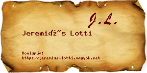 Jeremiás Lotti névjegykártya